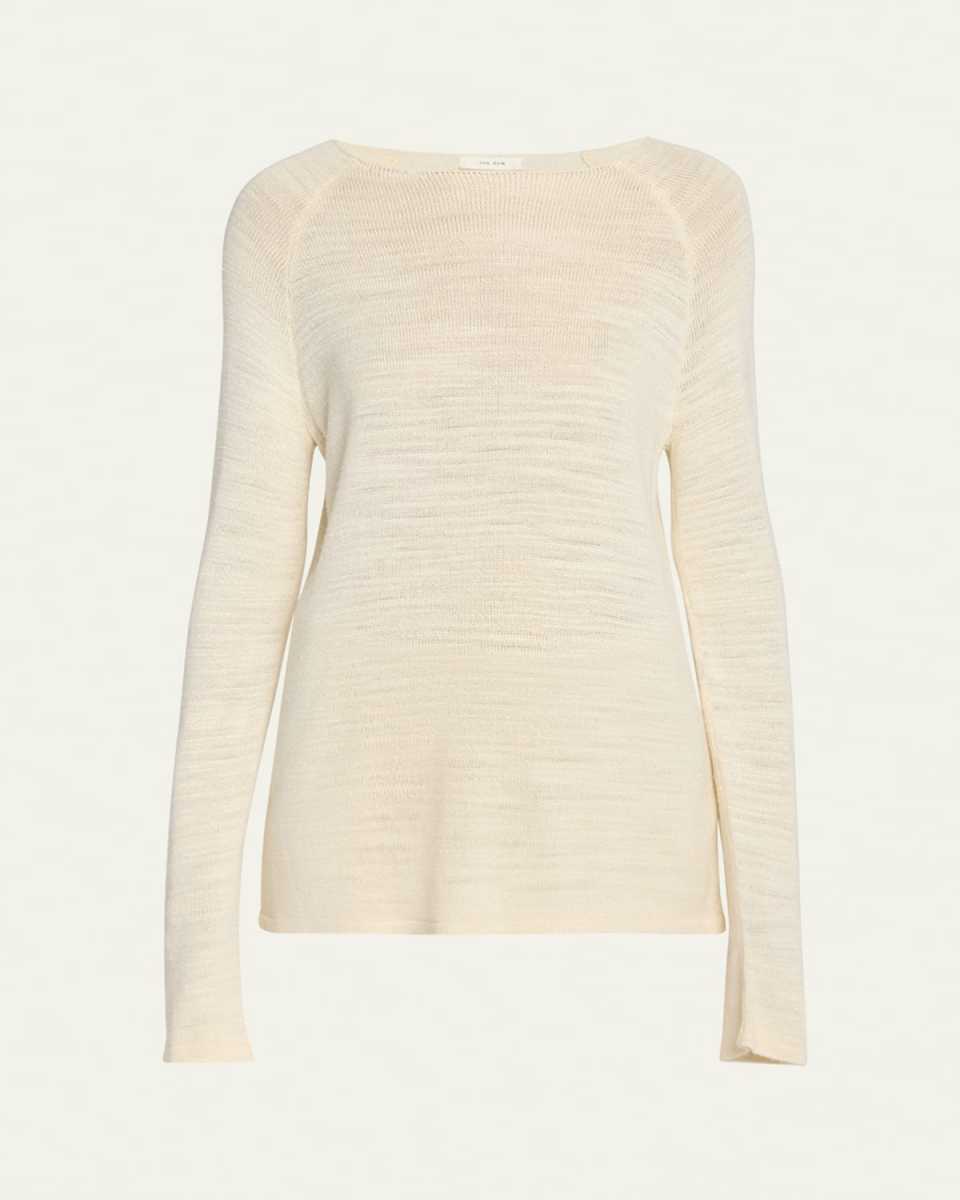 Jipin Boat-Neck Silk Knit Top